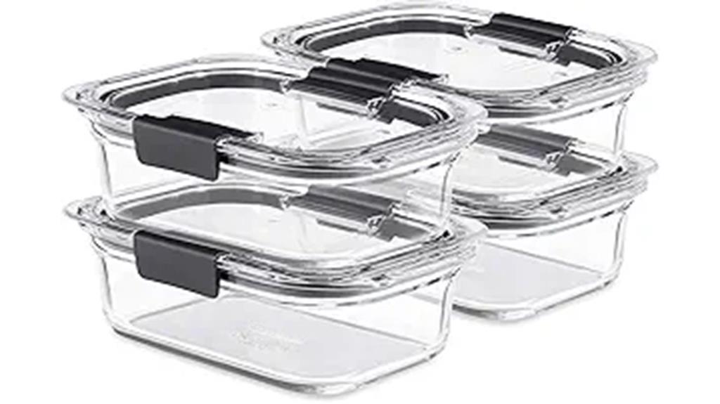 four glass storage containers