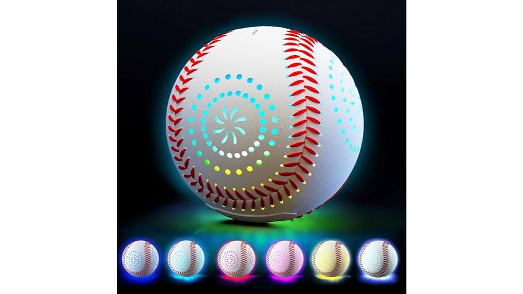 glow in the dark baseball with lighting modes