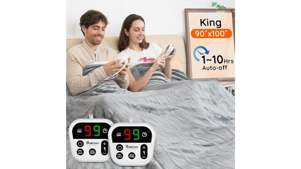 king sized dual control heated blanket