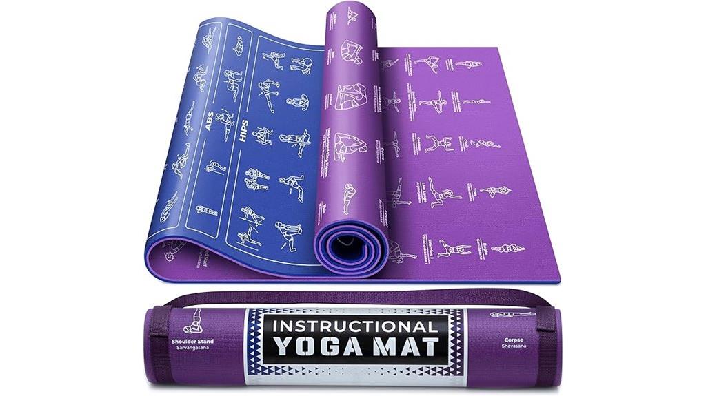 yoga mat with illustrations