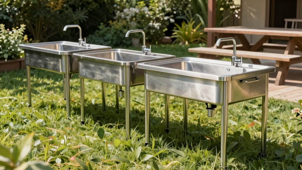 top outdoor stainless steel sinks