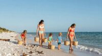 organized family beach tasks