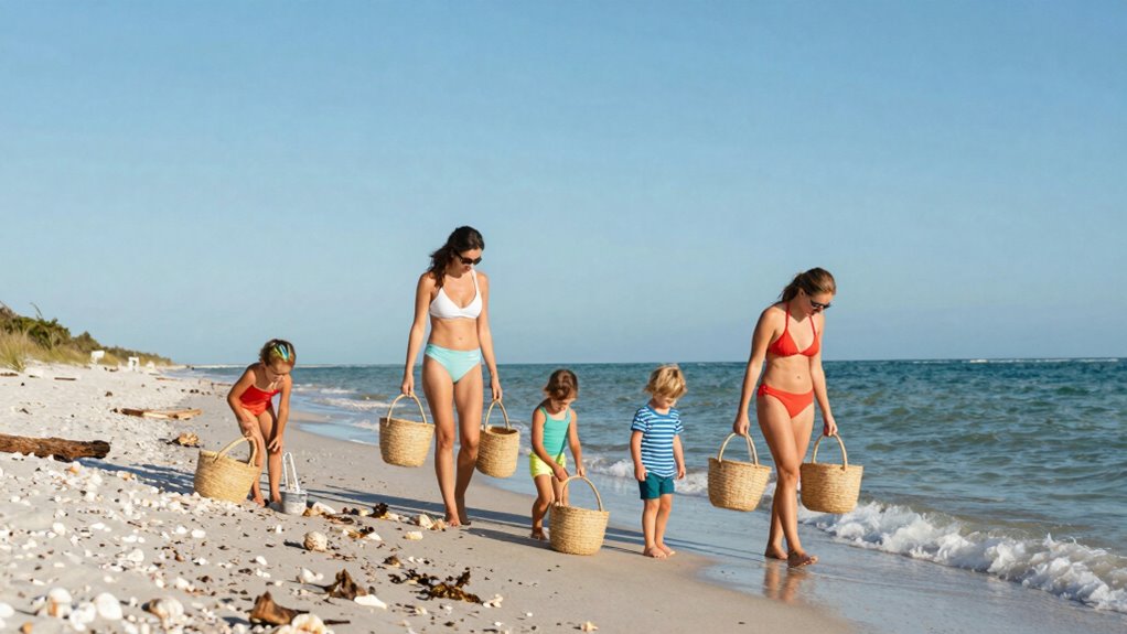organized family beach tasks