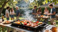 outdoor griddle batch cooking