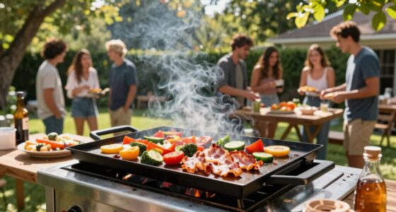 outdoor griddle batch cooking