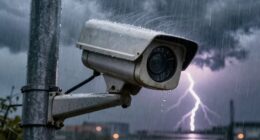 secure cameras during storms
