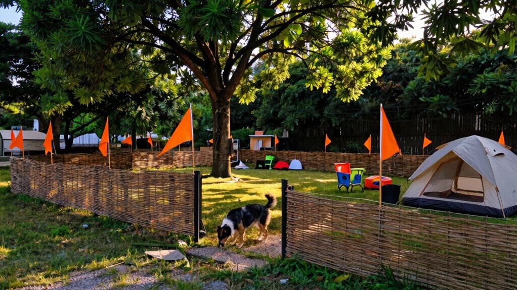 secure pet boundary outdoors