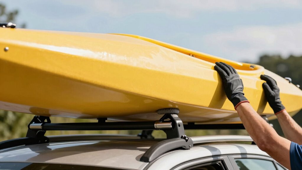 securely load kayak flat
