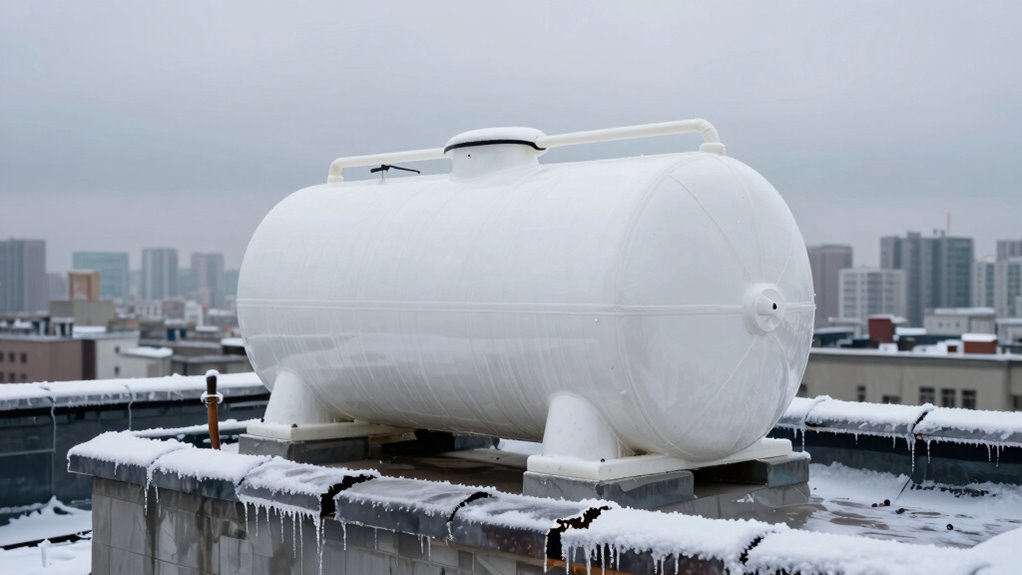 sheltered insulated water tank