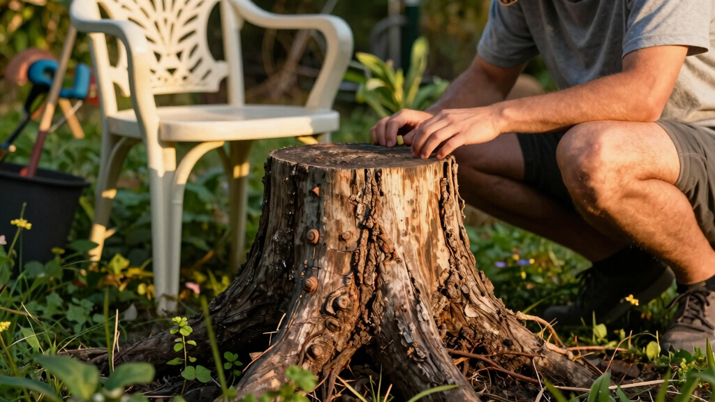 I Didn't Want To Pay To Remove My Old Tree Stump – So I Hid It In An Unconventional Way