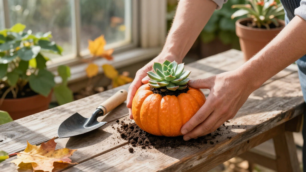 The DIY Pumpkin Plant Pot Trend That's Bringing An Unexpected Twist To Fall Porches – It's My New Favorite Way To Grow Chrysanthemums